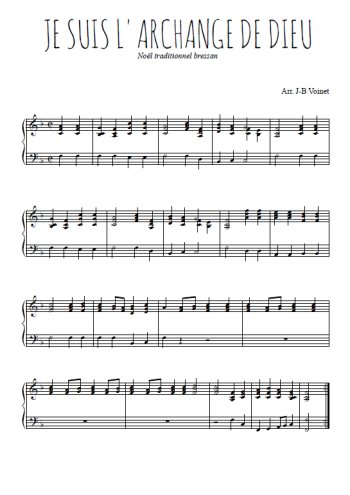 Téléchargez l'arrangement pour piano de la partition de Je suis l'archange de Dieu en PDF